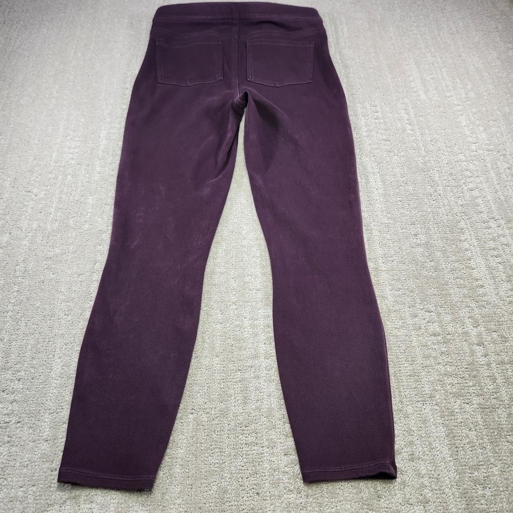 Spanx Pants Women Large Jean-ish Leggings Hi Rise Stretch Shapewear Maroon - Picture 11 of 12